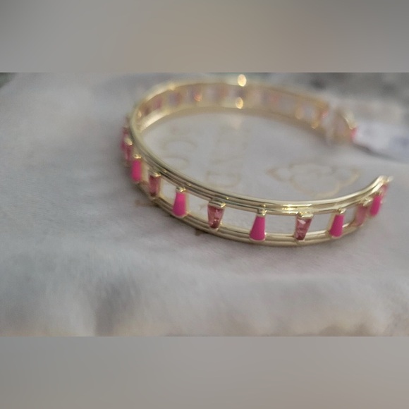 Kendra Scott Kelsey Gold Cuff Bracelet in Pink Mix NWT MSRP: $80.00 - Picture 8 of 9